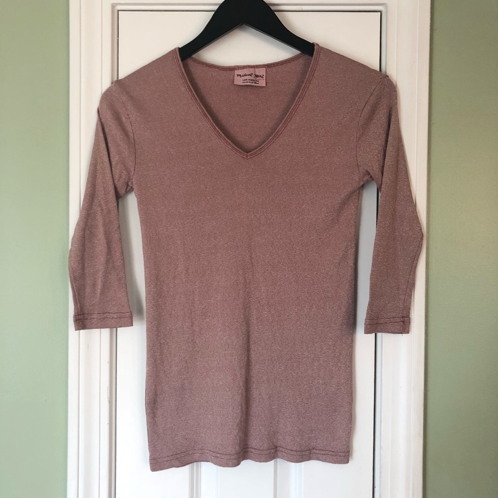 Michael Stars Basic 3/4 Sleeve Original Tee Mauve
